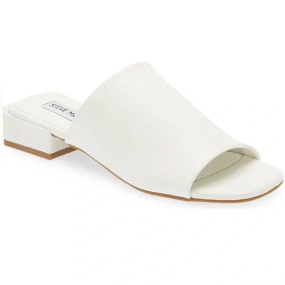Steve Madden Anders white leather slide sandals size 9 - Picture 1 of 6